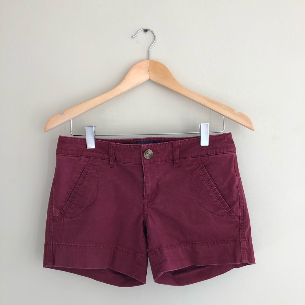 [SOLD!] American Eagle burgundy/maroon twill shorts